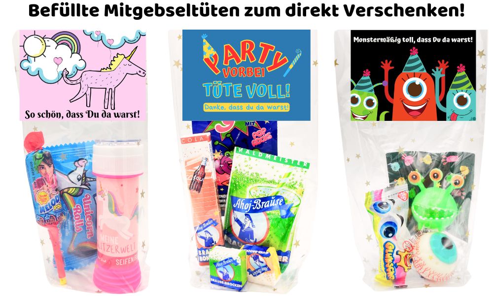 Befüllte Mitgebseltüten