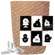 Adventskalender Set zum Befüllen X-MAS ICON BLACK & WHITE