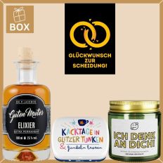 Geschenkbox Scheidung – Lustiges Geschenk „Glückwunsch zur Scheidung!“ (Set 4)