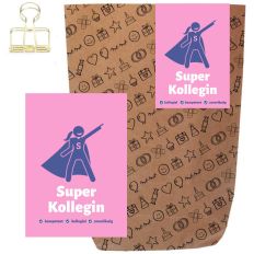 Geschenktüte + Grußkarte „Super Kollegin“ – zum Befüllen