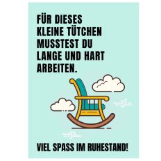 Minicard „Viel Spaß im Ruhestand!“