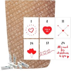 Adventskalender Set zum Befüllen X-MAS ICON HERZEN