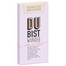 Bio-Vollmilchschokolade 80g DU BIST WUNDERVOLL