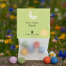 Tütchen mit 5 Blumenmurmeln "Gans lieben Dank"