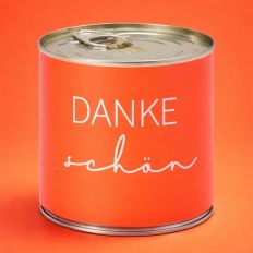  Cancake – Kuchen in der Dose „Dankeschön“ - neon orange (Brownie)