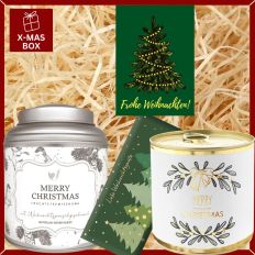 Gefüllte Geschenkbox „Frohe Weihnachten“ – Besonderes Weihnachtsgeschenk (Lichterkette Set 2)