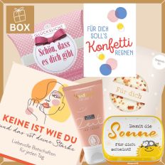 Geschenkbox zum Geburtstag – Geschenkset „Konfetti regnen“ (Set 3)