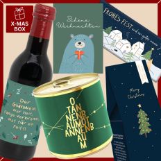 Geschenkbox „Schöne Weihnachten“ - Lustiges Weihnachtsgeschenk (Bär – Set 3)