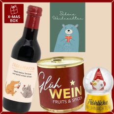 Geschenkbox „Schöne Weihnachten“ - Lustiges Weihnachtsgeschenk (Bär – Set 4)