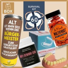 Geschenkbox Überlebenspaket zum 60. Geburtstag SURVIVAL KIT # 1