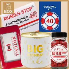 Geschenkbox Überlebenspaket zum 40. Geburtstag SURVIVAL KIT # 3