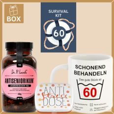 Geschenkbox Überlebenspaket zum 60. Geburtstag „Survival Kit“ (Set 4)