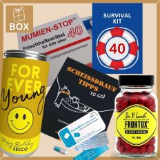 Geschenkbox Überlebenspaket zum 40. Geburtstag SURVIVAL KIT # 1