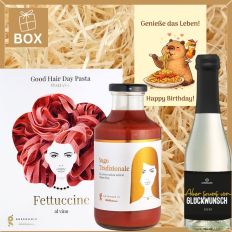 Kulinarische Geschenkbox zum Geburtstag „Genieße das Leben. Happy Birthday!“ (Set 2)