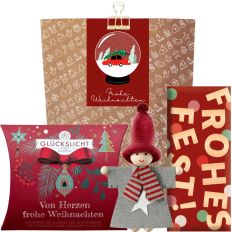 Geschenktüte „Frohe Weihnachten“ - Kleines Weihnachtsgeschenk (Schneekugel – Set 7)