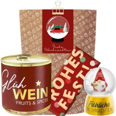 Geschenktüte „Frohe Weihnachten“ - Kleines Weihnachtsgeschenk (Schneekugel – Set 1)