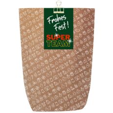 Geschenktüte FROHES FEST! SUPER TEAM - zum Befüllen