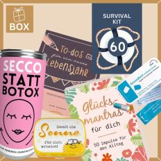 Geschenkbox Überlebenspaket zum 60. Geburtstag SURVIVAL KIT # 4