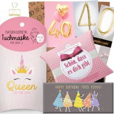 Geschenktüte zum 40. Geburtstag - Ballons (Set 2)