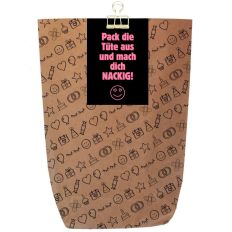 Lustige Geschenktüte „Mach dich nackig – Zum Befüllen – 