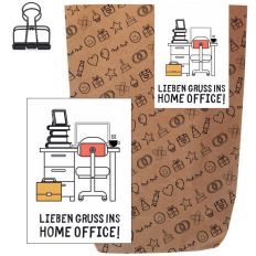 Geschenktüte + Grußkarte LIEBEN GRUSS IN HOME OFFICE!