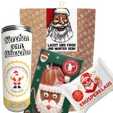 Geschenktüte – Lustiges Weihnachtsgeschenk „Froh und munter sein!“ (Set 10)