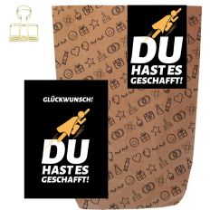 Geschenktüte + Grußkarte DU HAST ES GESCHAFFT!