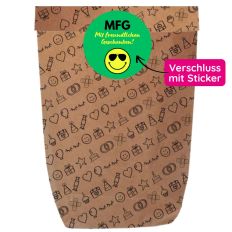 Geschenktüte mit Stickerverschluss MFG - zum Befüllen