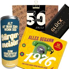 Geschenktüte 50. Geburtstag – Geschenkset „50 Years“ (Set 3)