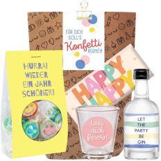 Geschenktüte zum Geburtstag – Geschenkset „Konfetti regnen“ (Set 13)