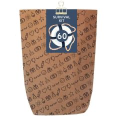 Geschenktüte Überlegenspaket 60. Geburtstag „Survival Kit 60“ - zum Befüllen