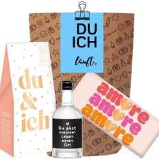 Geschenktüte für Verliebte „Du Ich Läuft!“ (Set 7 – blau)