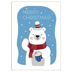 Personalisierbare Weihnachtskarte MERRY CHRISTMAS - BEAR