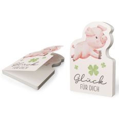 Notizblock „Glück für dich“ - Glücksschwein fürs Büro