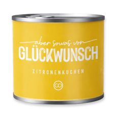 Zitronenkuchen in der Dose „Aber sowas von Glückwunsch“