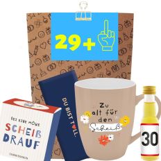 Geschenktüte zum 30. Geburtstag „29 Plus“ – witziges Geburtstagsgeschenk (Set 3)