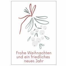 Minicard FROHE WEIHNACHTEN MISTELZWEIG