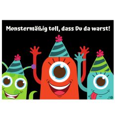 Minicard Mitgebsel MONSTERMÄSSIG TOLL, DASS DU DA WARST!