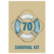 Minicard zum 70. Geburtstag „Survival Kit 70“