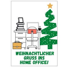 Minicard WEIHNACHTLICHER GRUSS INS HOME OFFICE