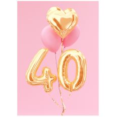 Minicard zum 40. Geburtstag - Motiv Ballons