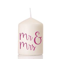 Kerze MR & MRS - pink -