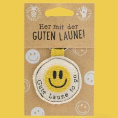 Schlüsselanhänger aus Ananas-Faser "Gute Laune to go"