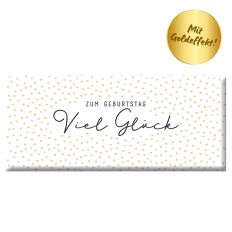 Schokolade 30g ZUM GEBURTSTAG VIEL GLÜCK - gold gepunktet