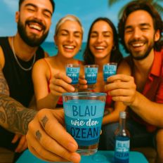 Schnapsglas Shotglas Blau wie der Ozean