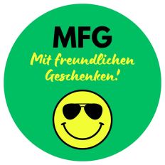 Sticker kreisrund ø 7 cm – MFG - Mit freundlichen Geschenken