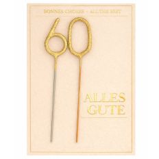 Mini Wondercard zum 60. Geburtstag „Alles Gute“ (Farbe beige)