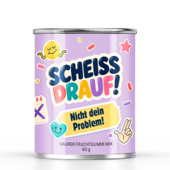 Saurer Fruchtgummi-Mix „SCHEISS DRAUF! – Nicht dein Problem“ – Sticker Edition