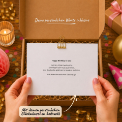 Kulinarische Geschenkbox zum Geburtstag „Genieße das Leben. Happy Birthday!“ (Set 3)