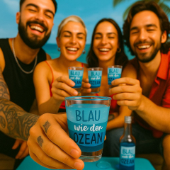 Schnapsglas Shotglas Blau wie der Ozean